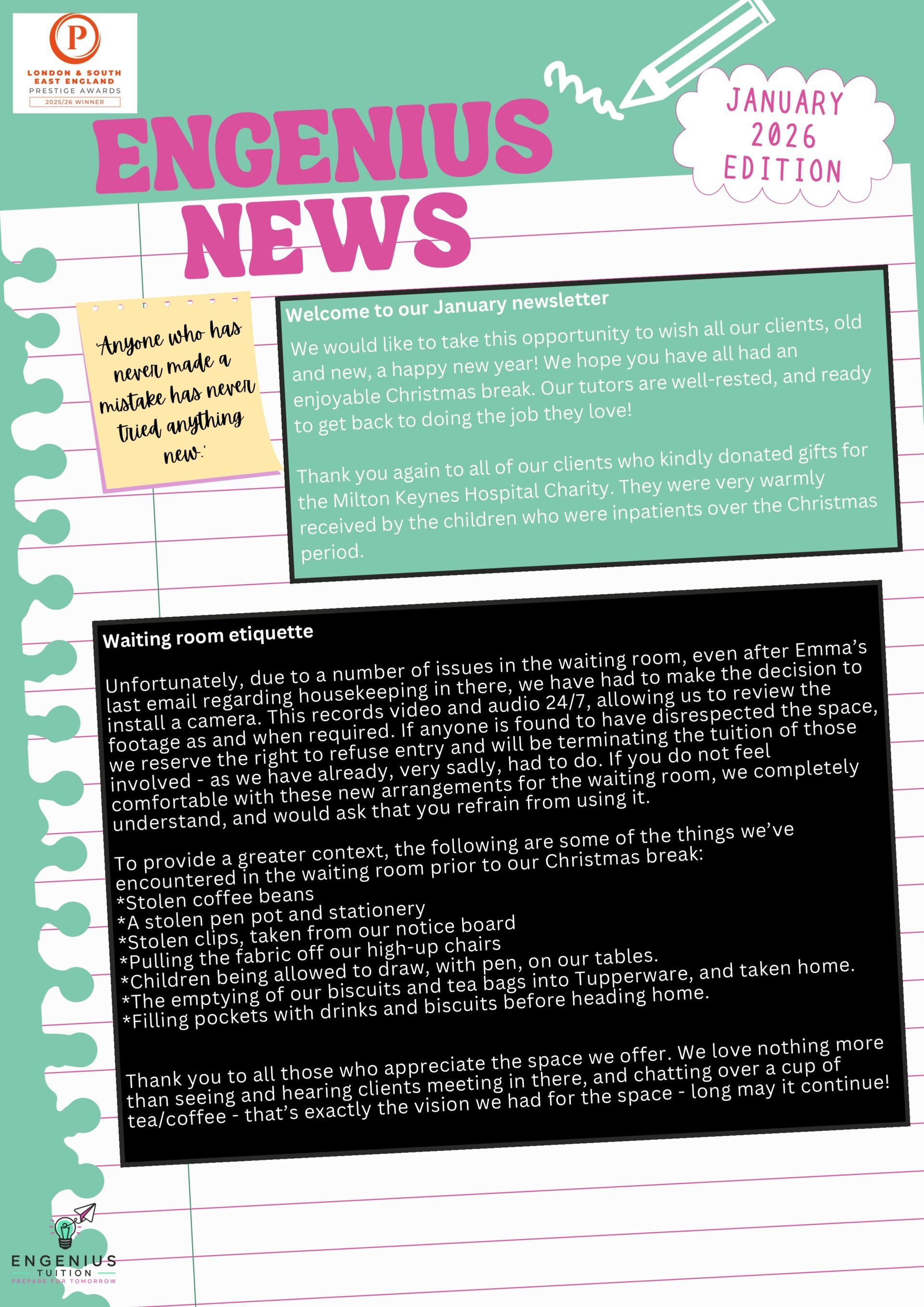 Newsletter titled 