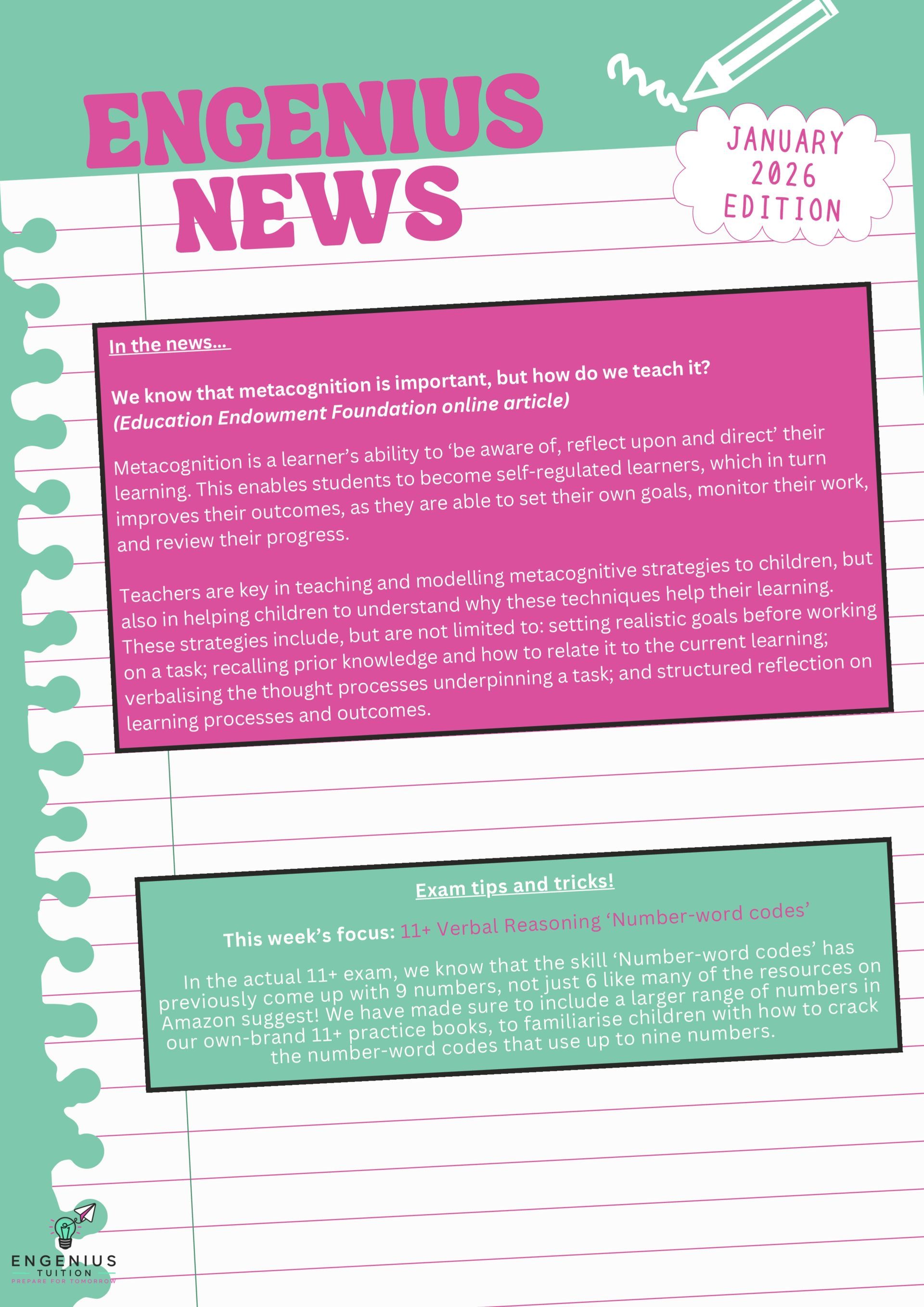 Pink newsletter titled 