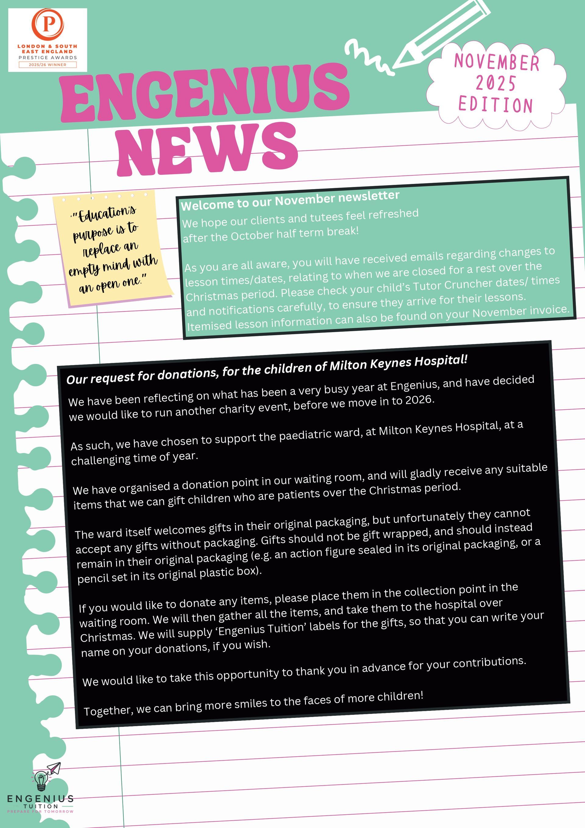 Newsletter titled 
