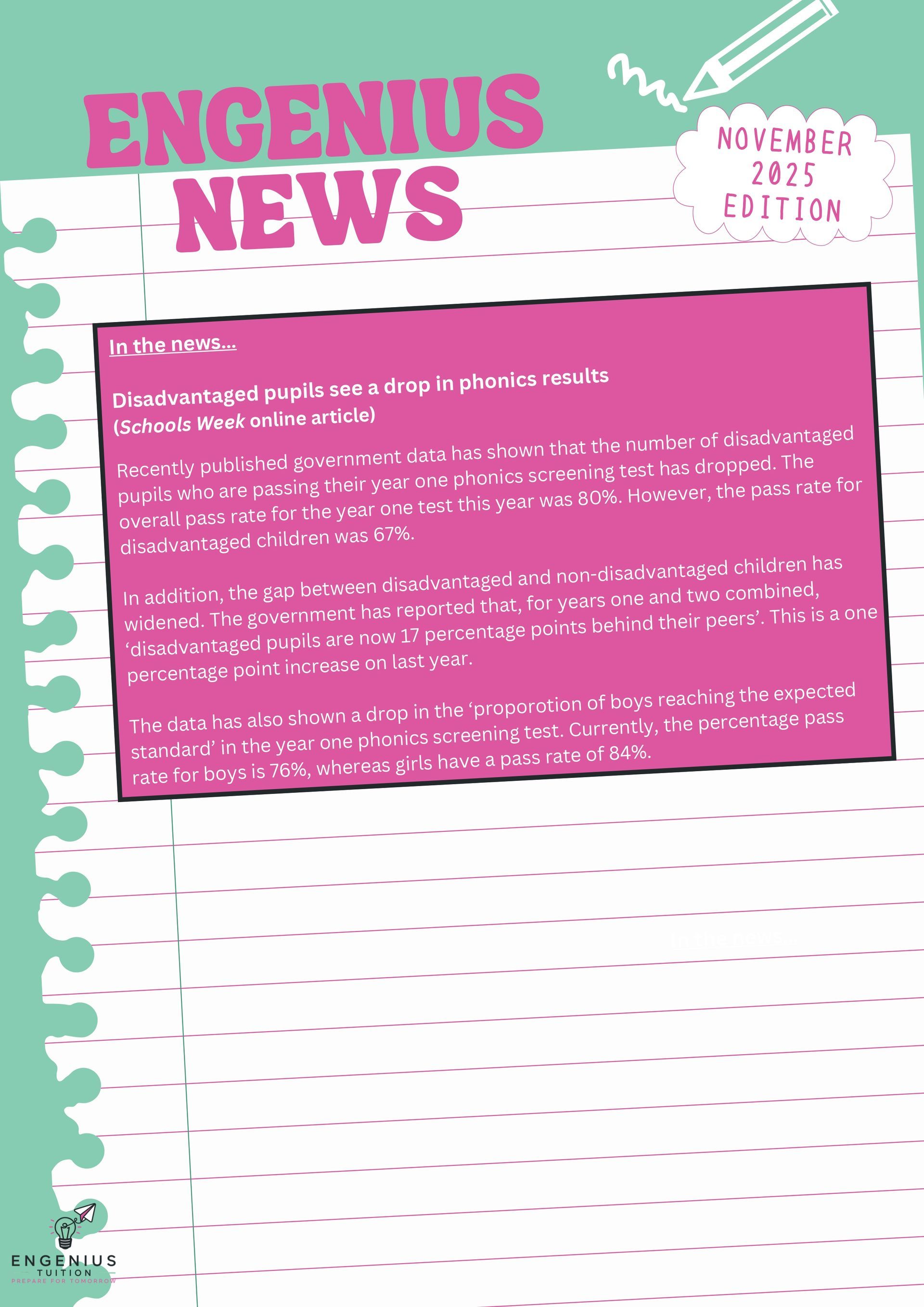 Pink newsletter titled 