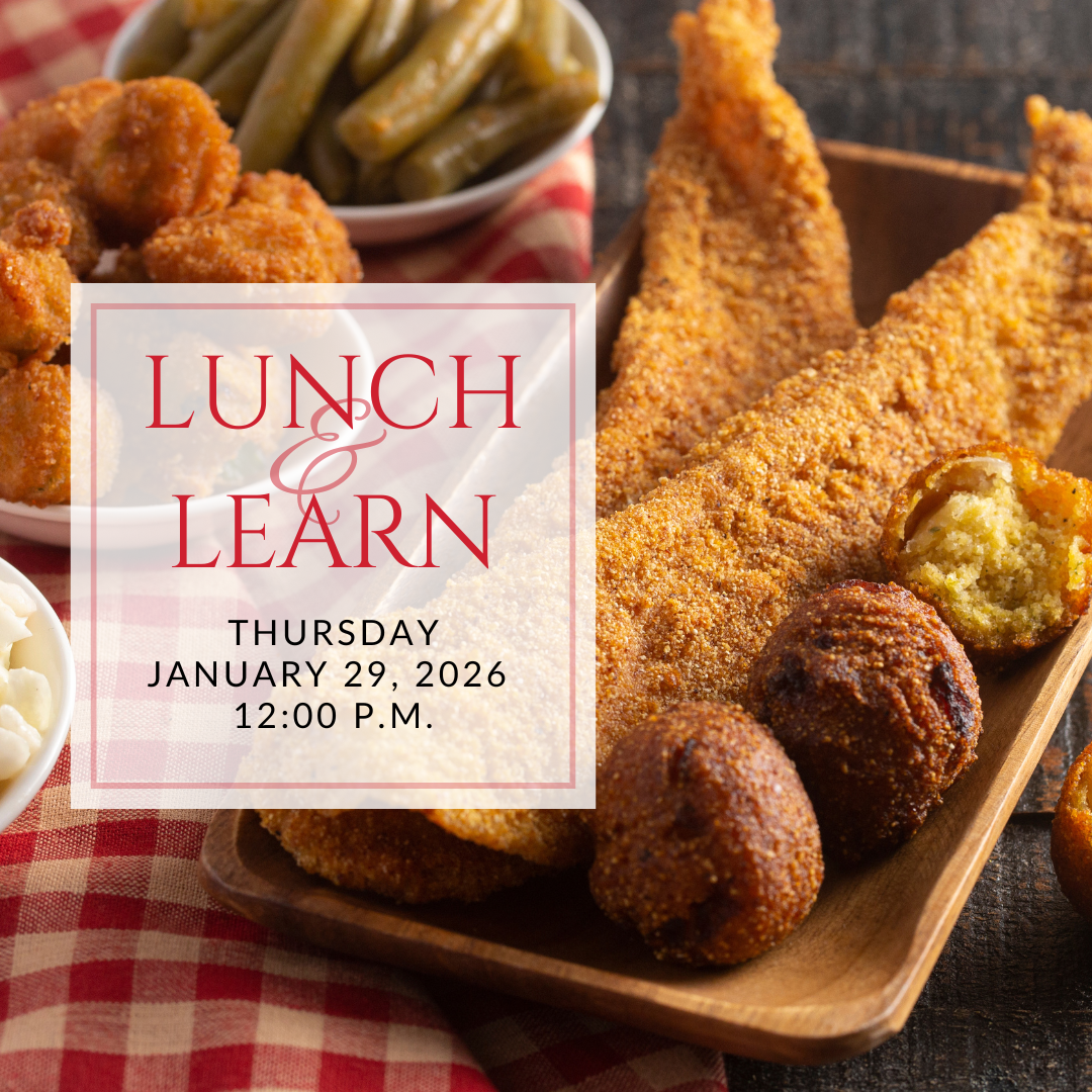 a plate of sandwiches on a table with the words lunch & learn on it