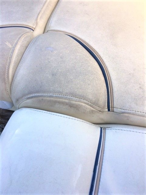 A Close Up of a White Leather Seat on a Boat — Furniture & Auto Pride In Port Macquarie, NSW