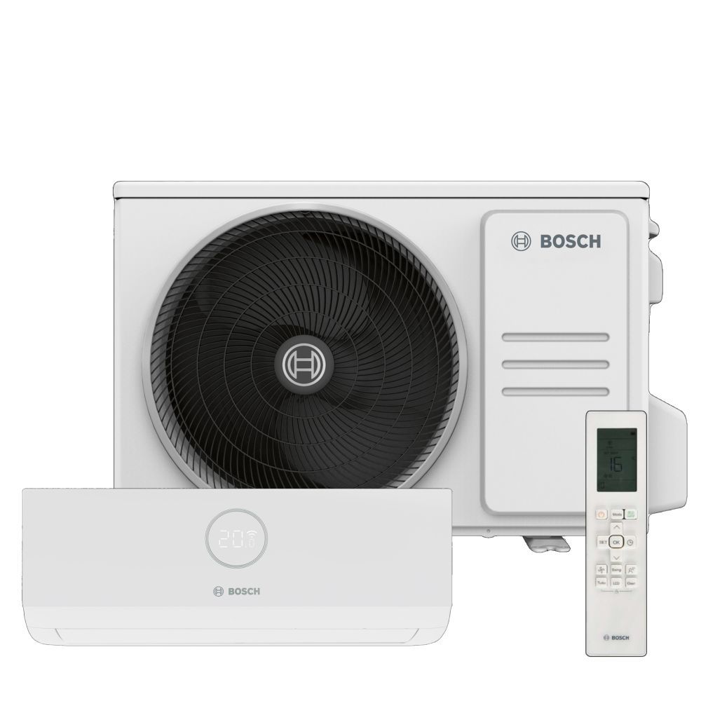 Wall-mounted air conditioning unit in bedroom