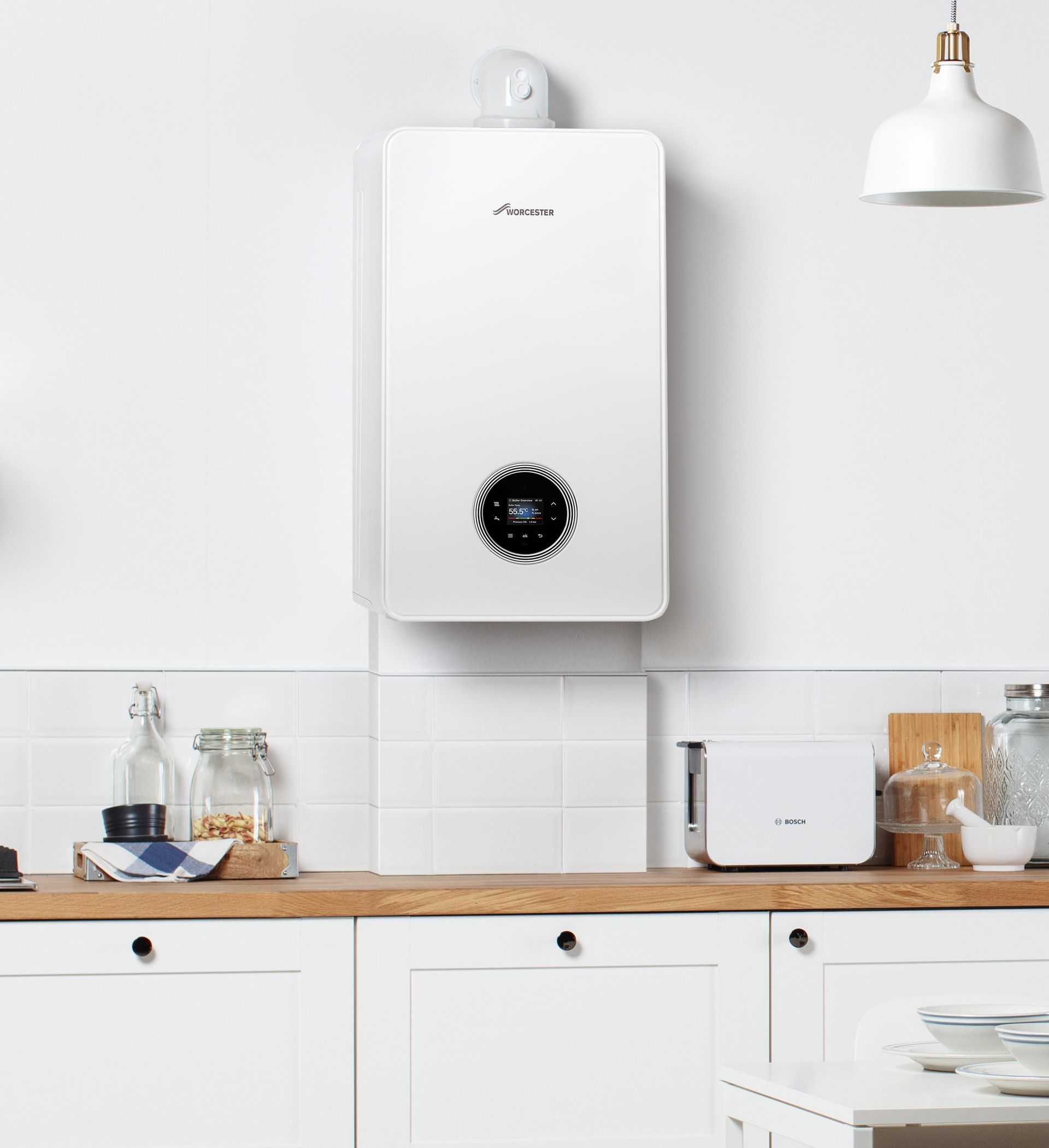 GasSafe engineer servicing an LPG boiler in a rural home