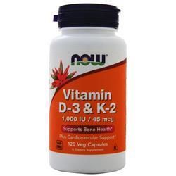 Now Vitamin D-3 and K-2 120 veg caps