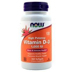 Now Vitamin D-3 (1000IU) 360 soft gels