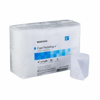 McKesson cast padding roll and packaging, white, blue lettering, 4