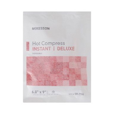 White packet of McKesson instant hot compress, 6.8