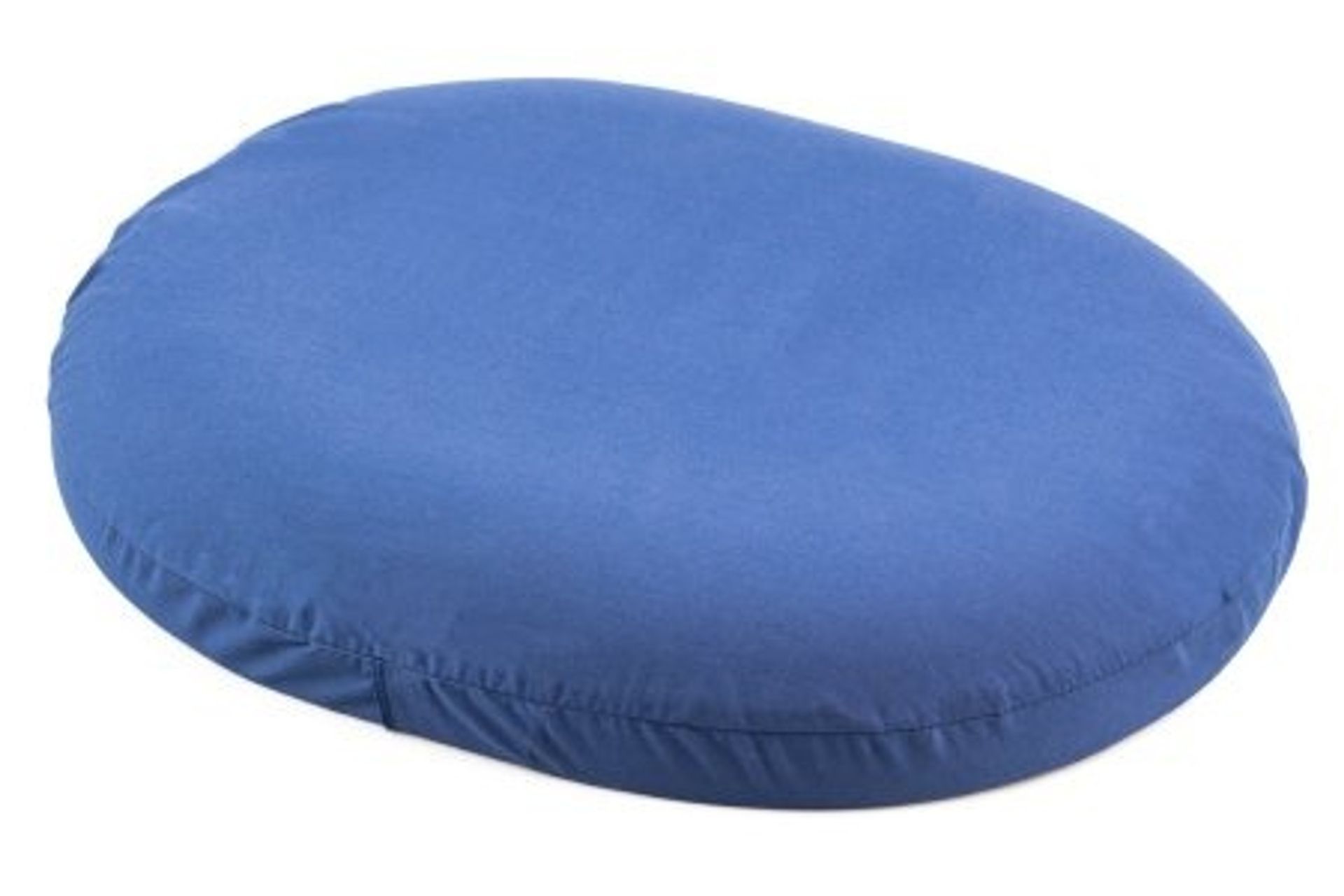 Blue oval cushion.