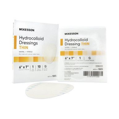 Hydrocolloid wound dressings, McKesson brand, thin, sterile, 6
