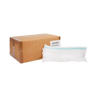 Cardboard box and an open pull-up diaper. White diaper has a blue stripe.