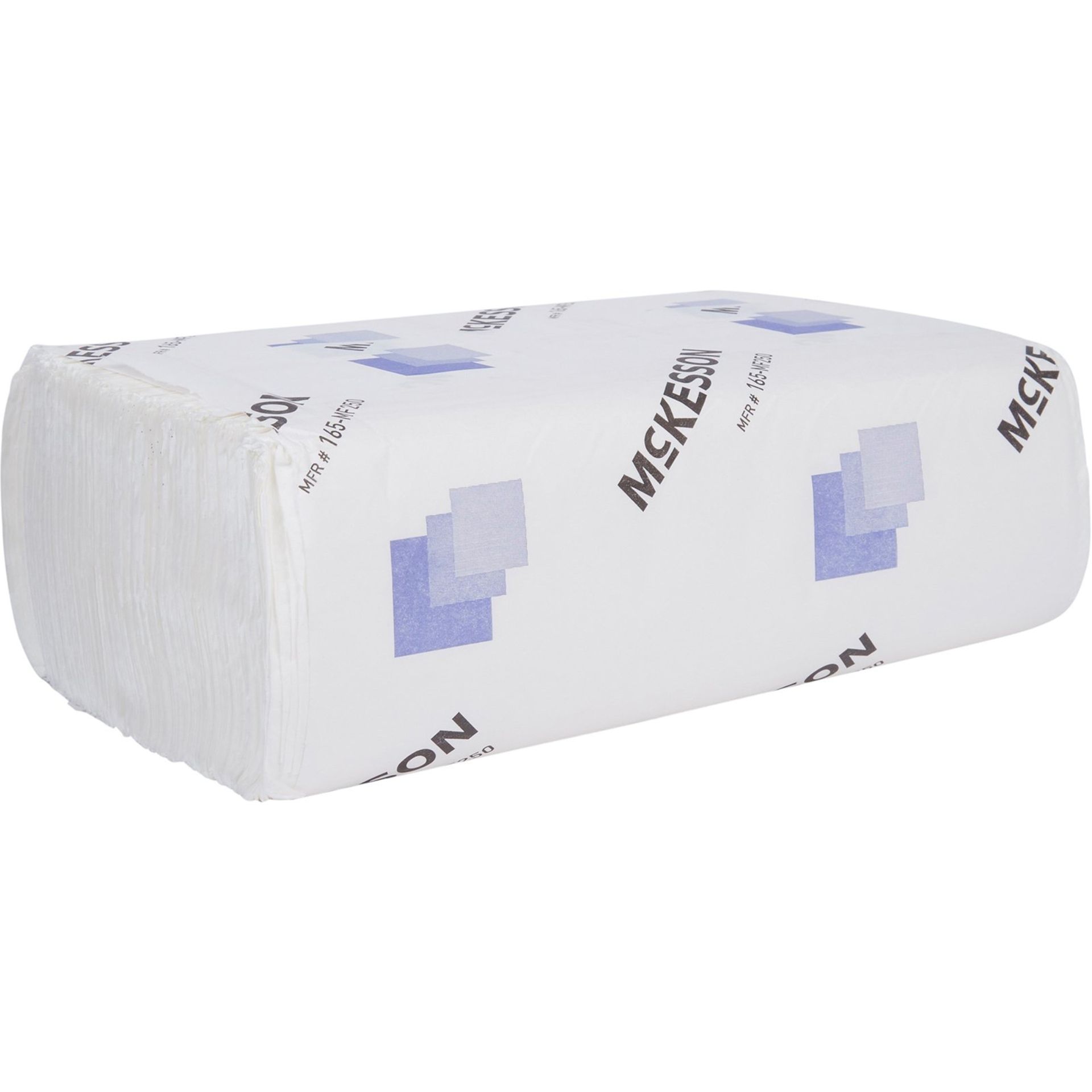 White stack of McKesson folded paper towels.