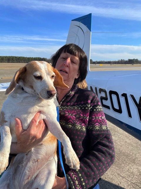 Happy owner with pup