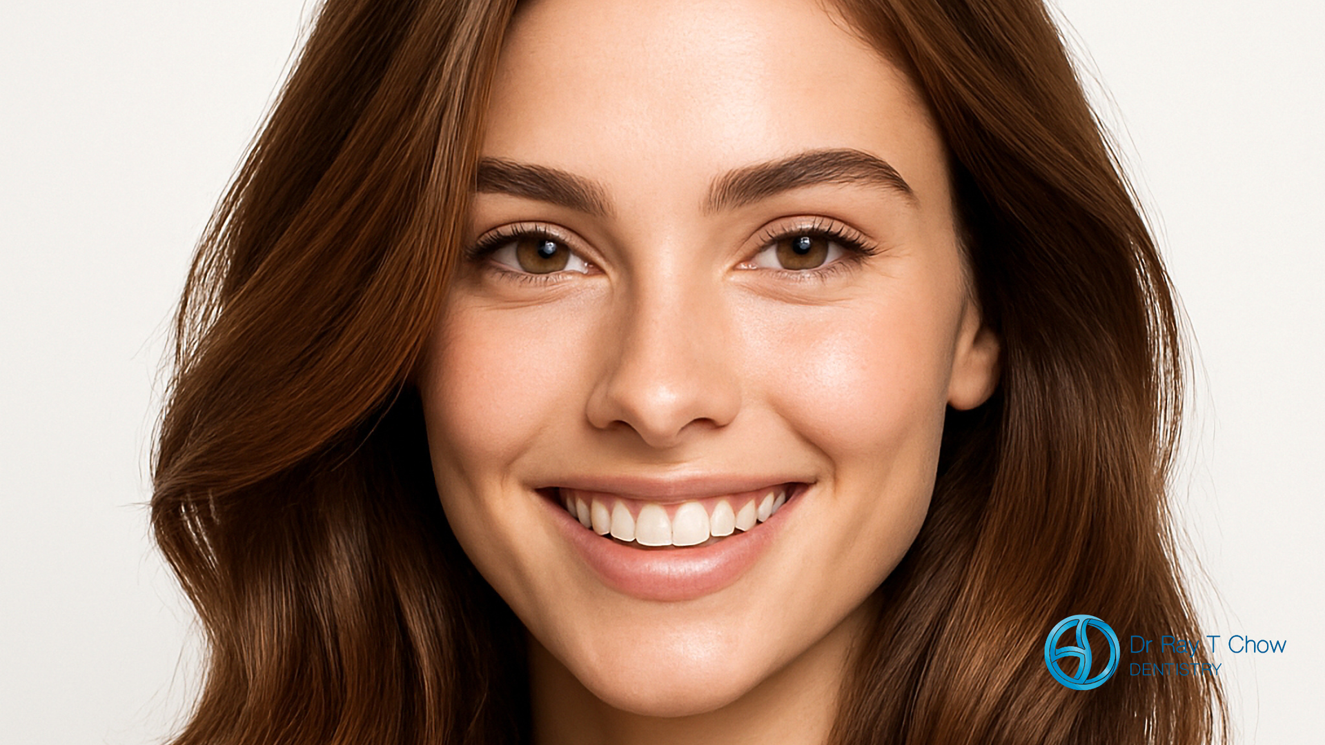 A close up of a woman 's smile with white teeth.