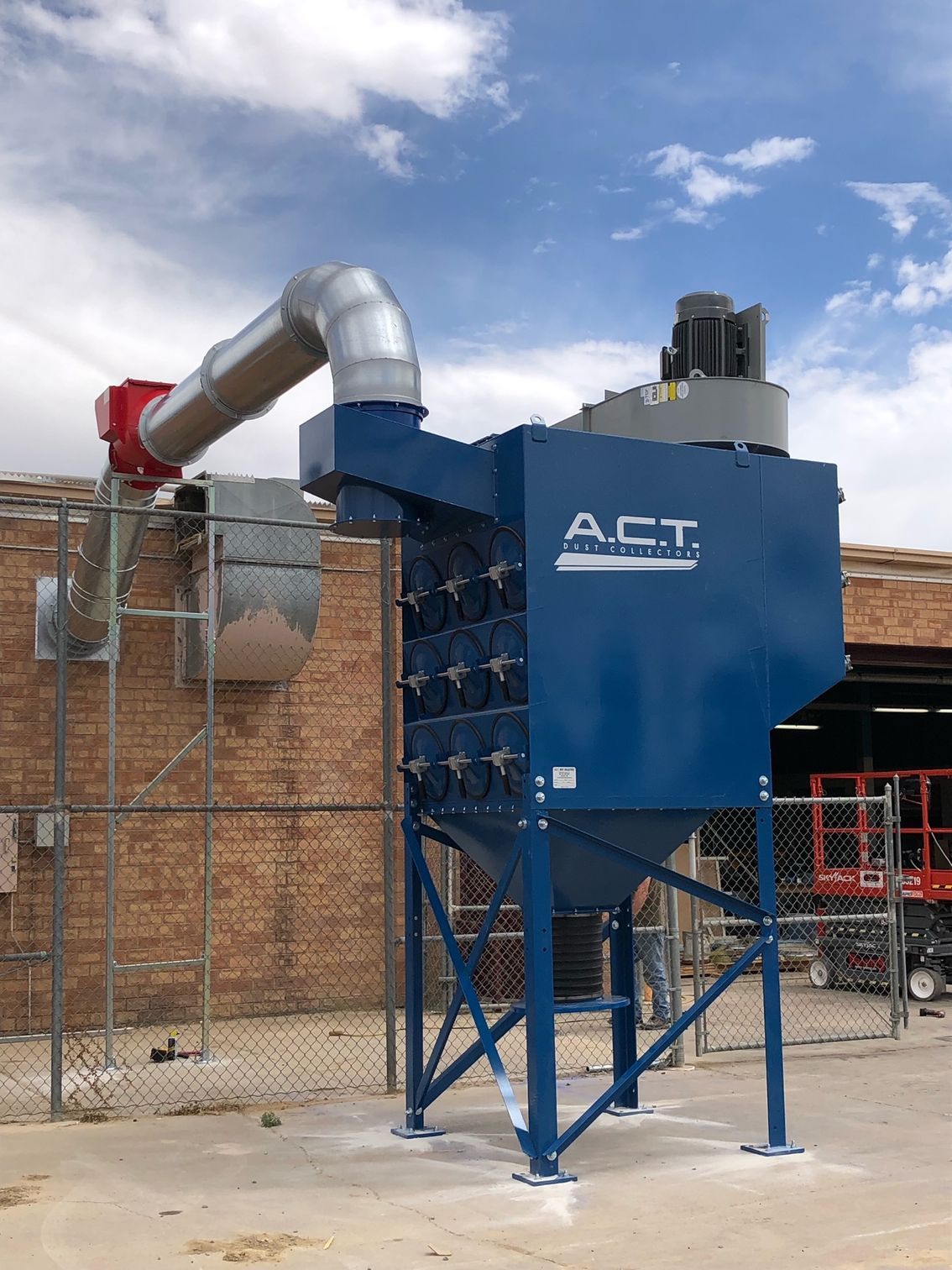hvac worker install ducted pipe system