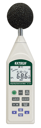 Leq/SEL measurements with built-in datalogger and PC integrating sound level meter with USB. 