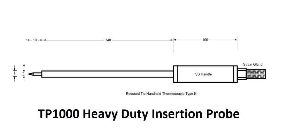 TK61 heavy duty stainless steel probe ideal for concrete or bitumen