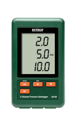 SD750 3 channel pressure data logger manometer