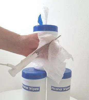 Alcohol wipes for cleaning and disinfection instruments and machinery