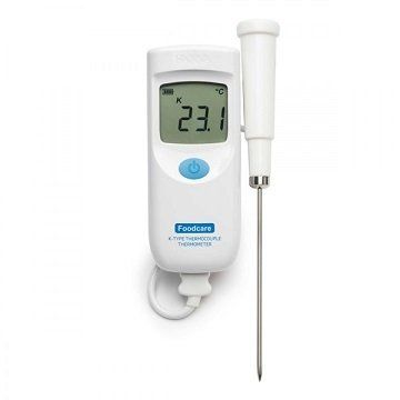 Foodcare food and meat thermometer for restaurants, kitchens and catering with a splashproof and smooth surface.  