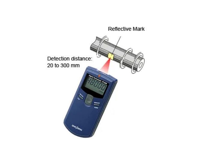 Reflective markers for non contact tachometer to measure rotational speed rpm