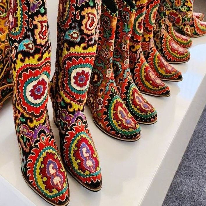 Handstitched Silk Boots
