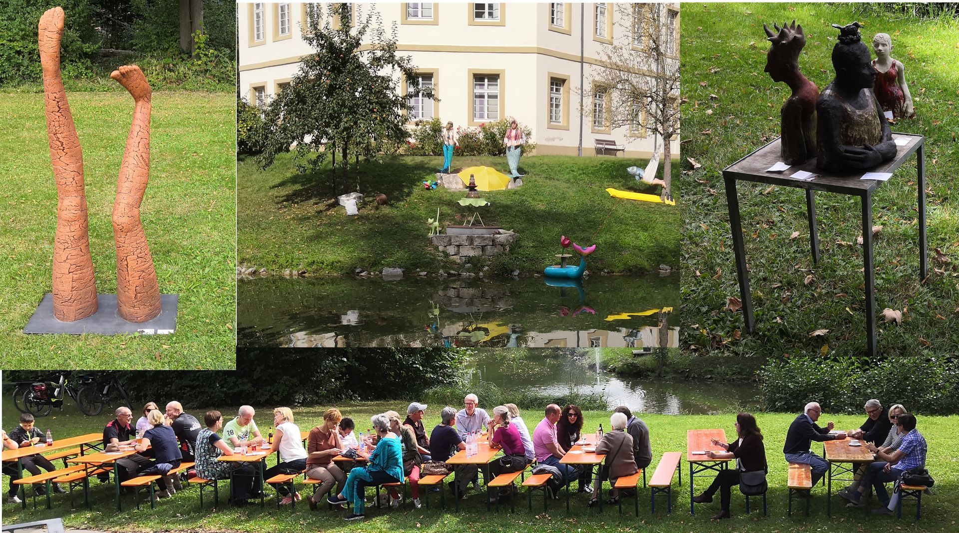 Bildhauer und Holzbildhauer stellten ihre Arbeiten im Schlossgarten aus. Zudem wurden Instllallationen gezeigt.