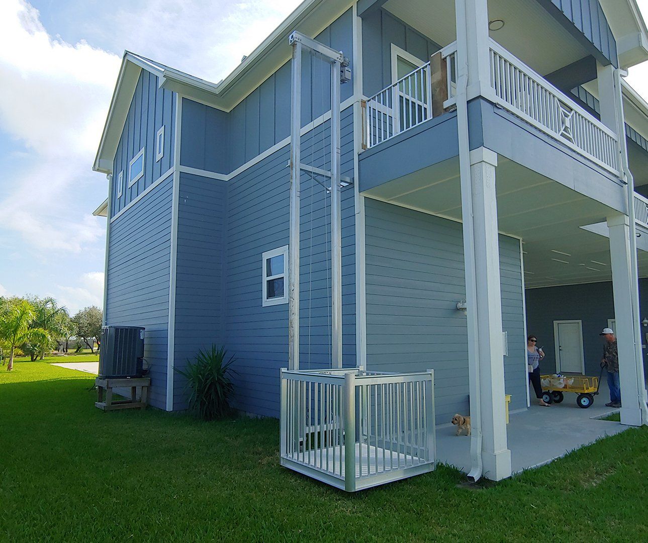 Cargo lift on the bottom floor of a home