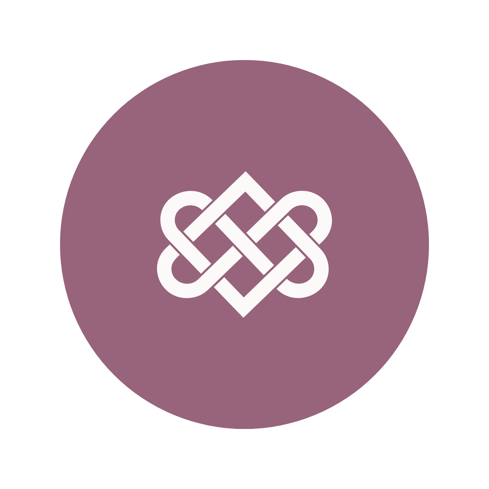 Icoon: Verweven cirkels, symbool voor het maken van verbinding en het beginnen met de kennismakingssessie.