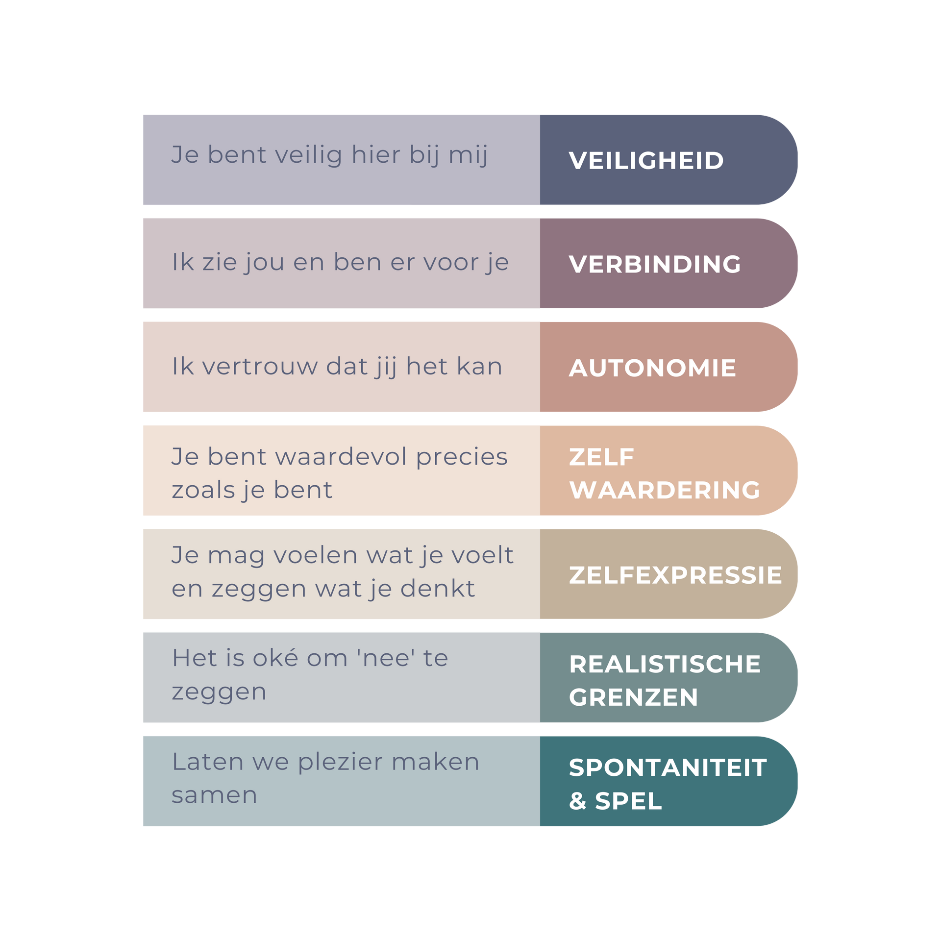Diagram van de Schematherapie (18 schema's en modi) voor het analyseren en doorbreken van disfunctionele patronen uit de kindertijd.