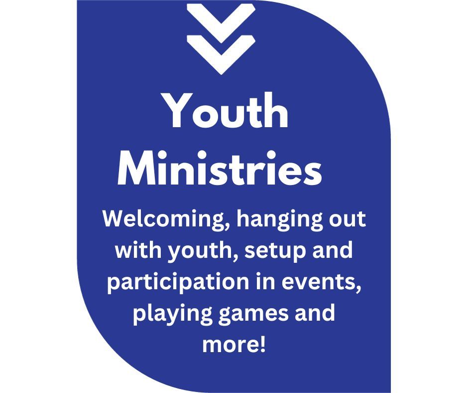 Sign about youth ministries with information about leadership opportunties
