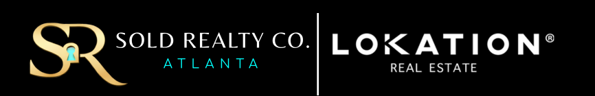 Logos for Sold Realty Co. Atlanta and Lokation Real Estate, both on black background.