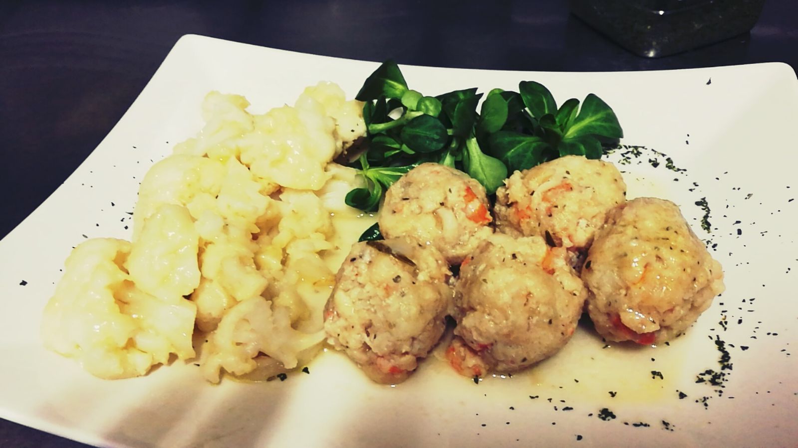 polpette e cavolfiore