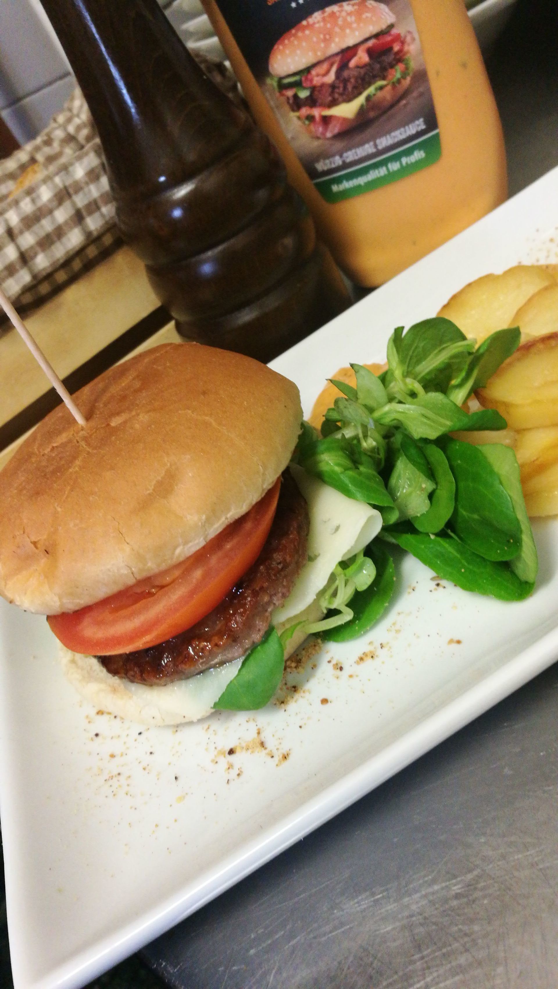 hamburger con patate