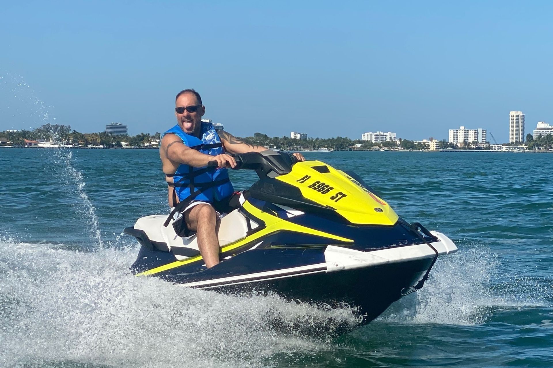 A man riding a jetski.