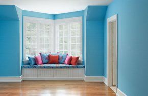 For all of your decorating needs Newly decorated bright blue living room