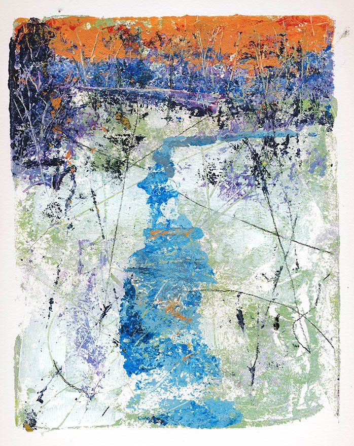 Winter Brook Monoprint