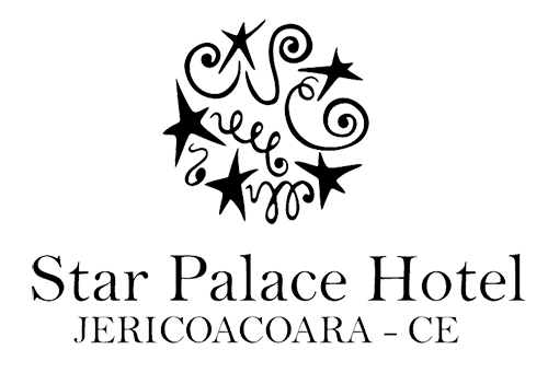 Um logotipo em preto e branco para um hotel chamado Star Palace Hotel.