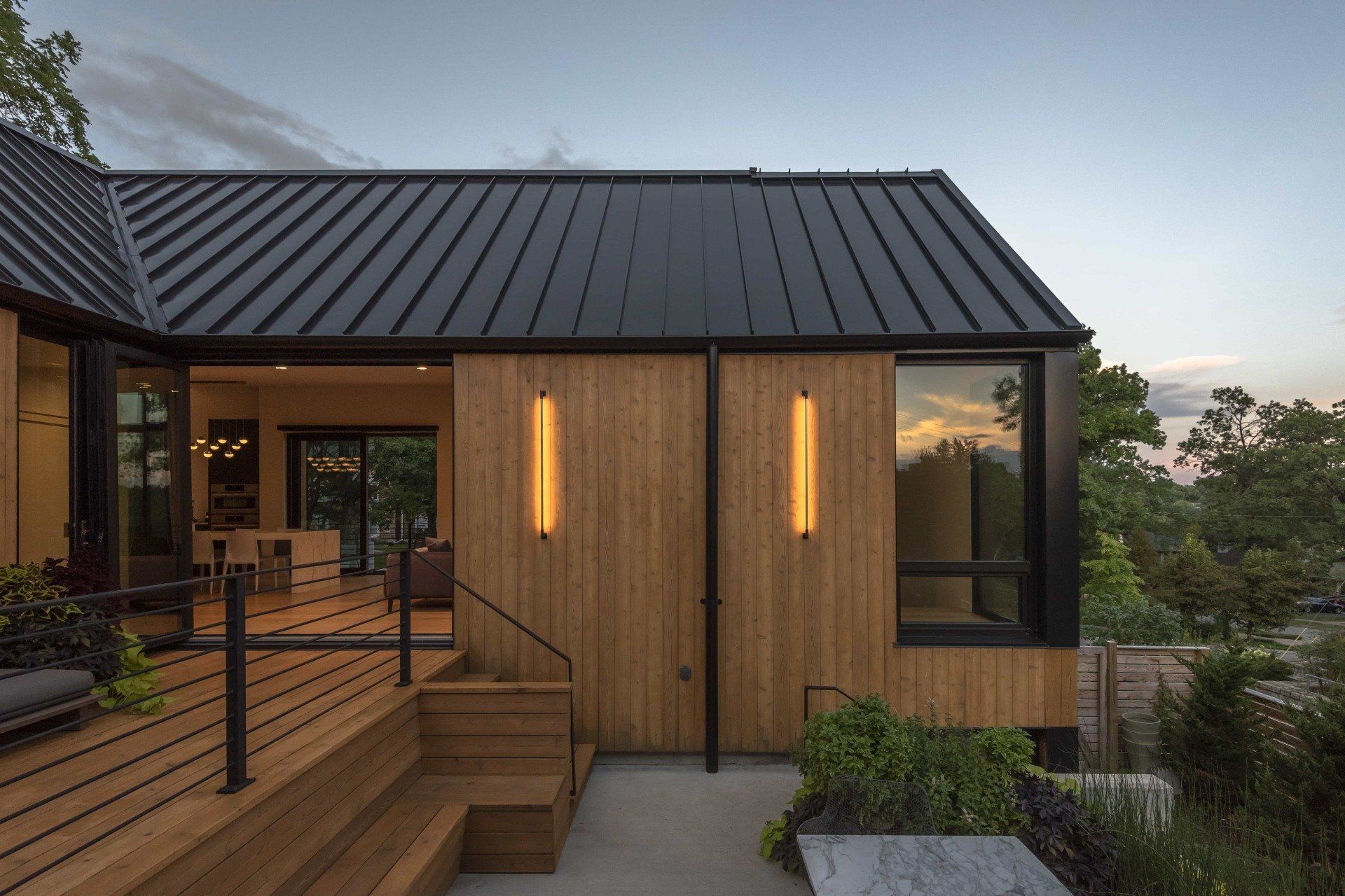 Modern high performance home with wooden siding
