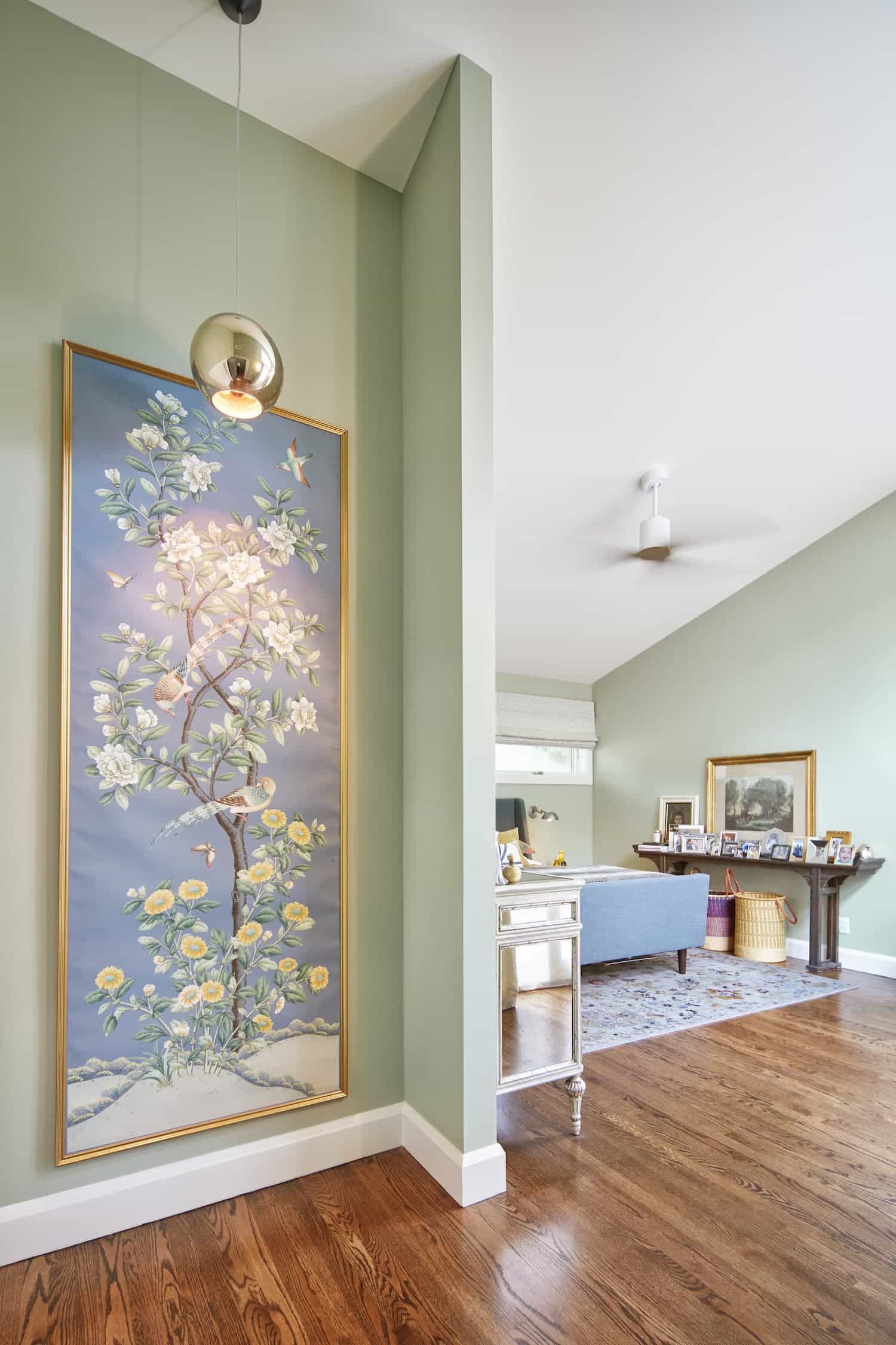 Bedroom entry with large art piece