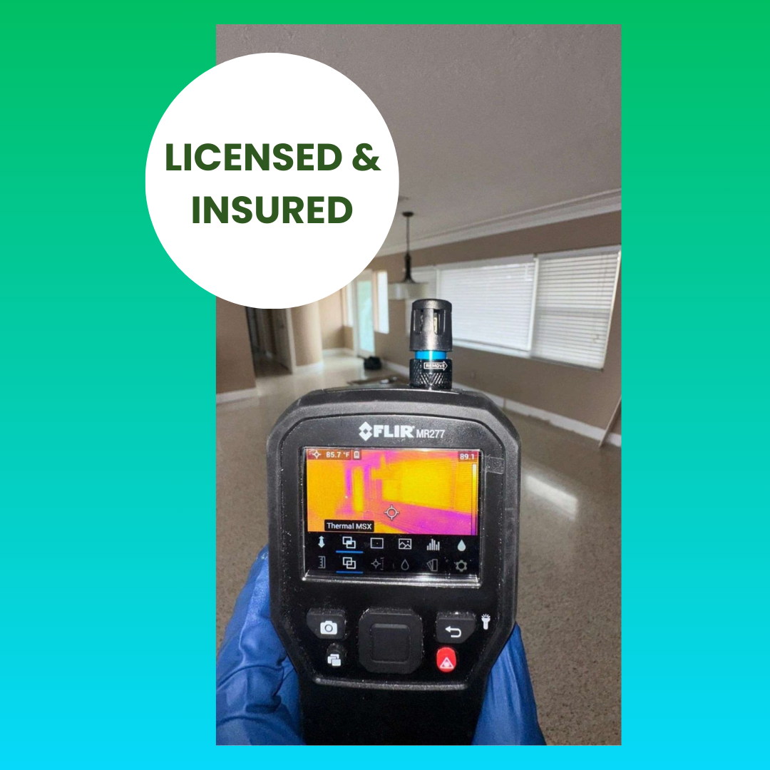 A person is holding a thermal camera that is licensed and insured