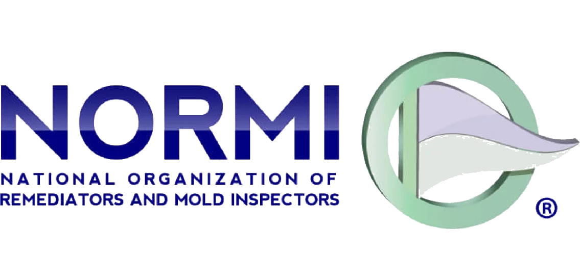 A logo for the normi national organization of remediators and mold inspectors