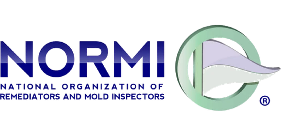A logo for the normi national organization of remediators and mold inspectors