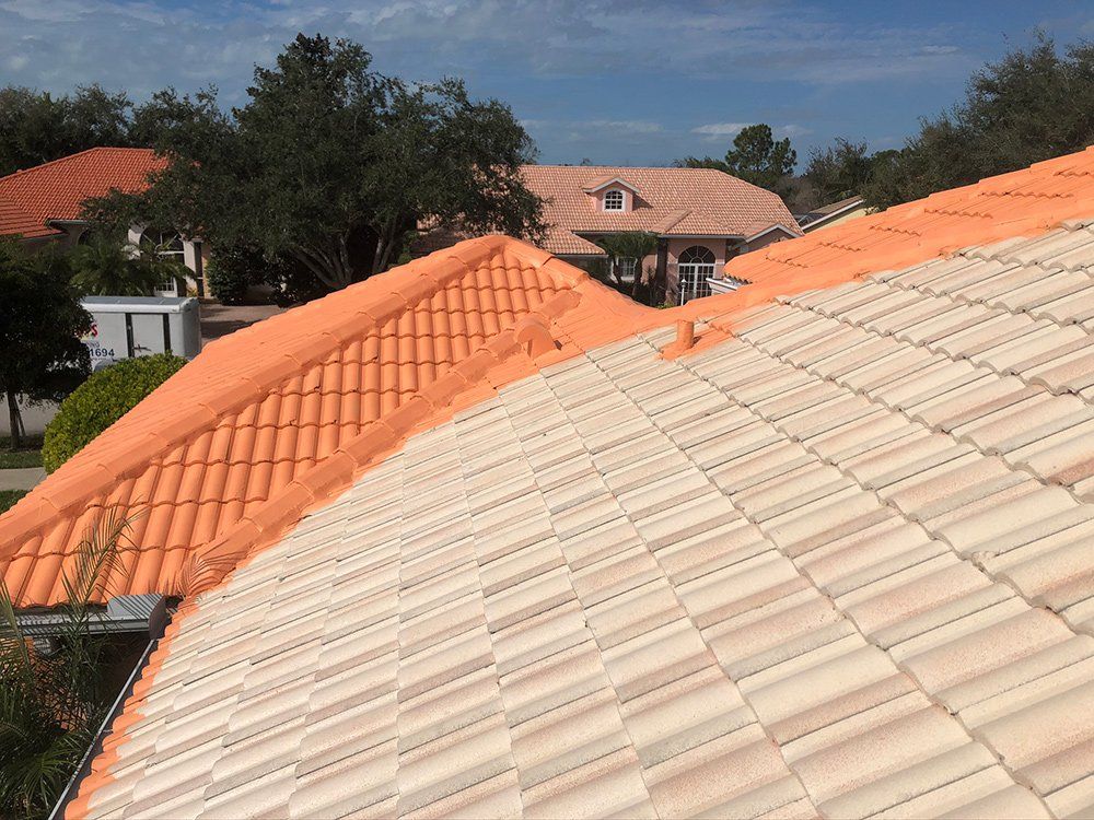 Paint Concrete Roof Tiles — Venice, FL — A-1 Roof Cleaning & Coating of Venice