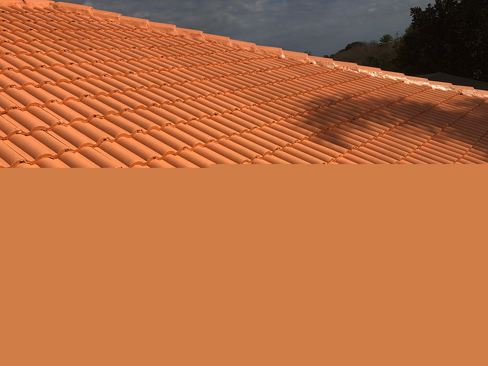 Closeup View of Repainted Roof — Venice, FL — A-1 Roof Cleaning & Coating of Venice
