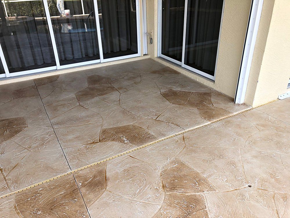 Stamped Concrete Surface — Venice, FL — A-1 Roof Cleaning & Coating of Venice