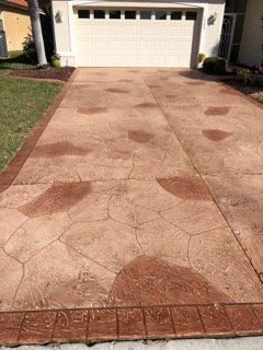 Concrete Design In Garage Front — Venice, FL — A-1 Roof Cleaning & Coating of Venice