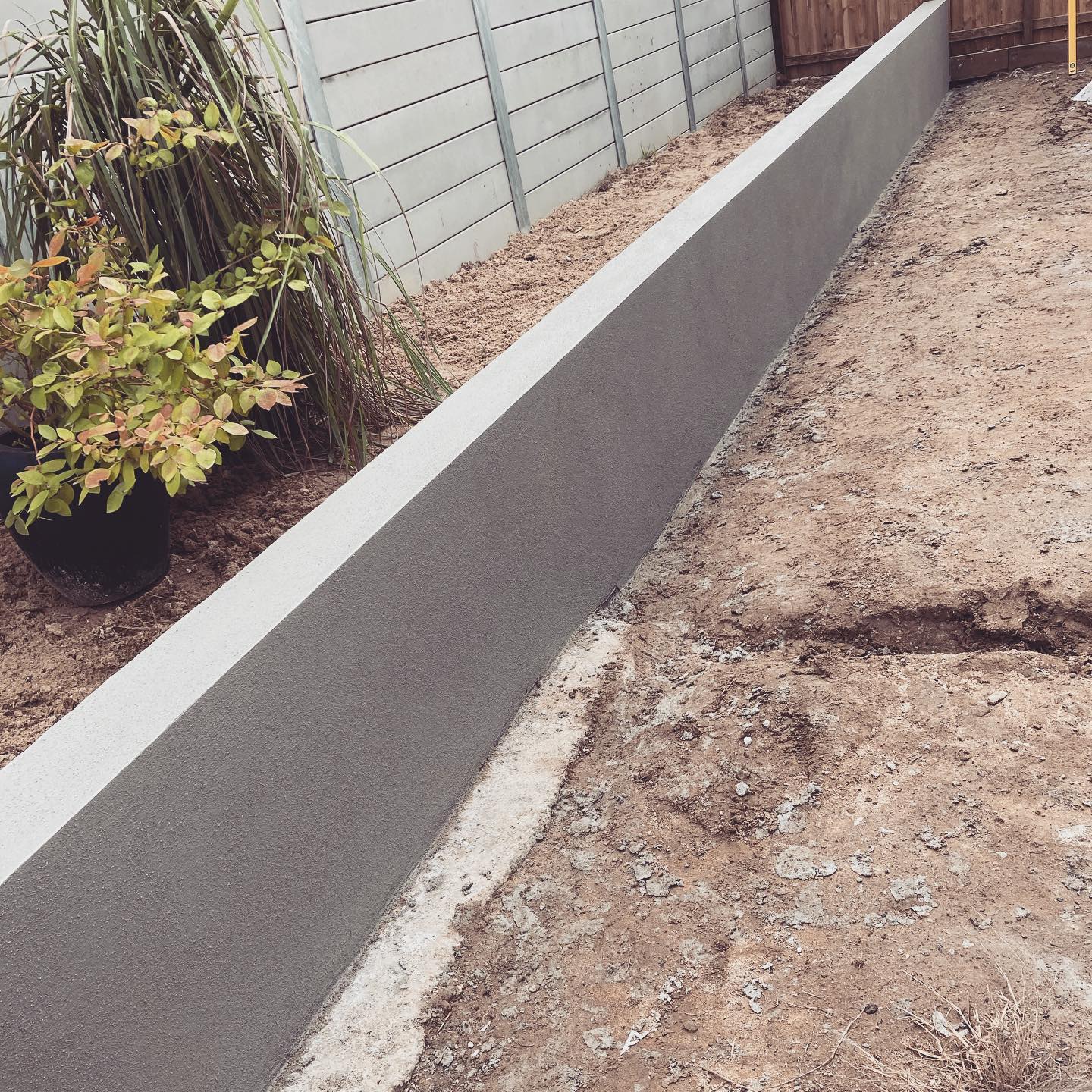 Newly cemented garden wall — Work Process in Brisbane, QLD