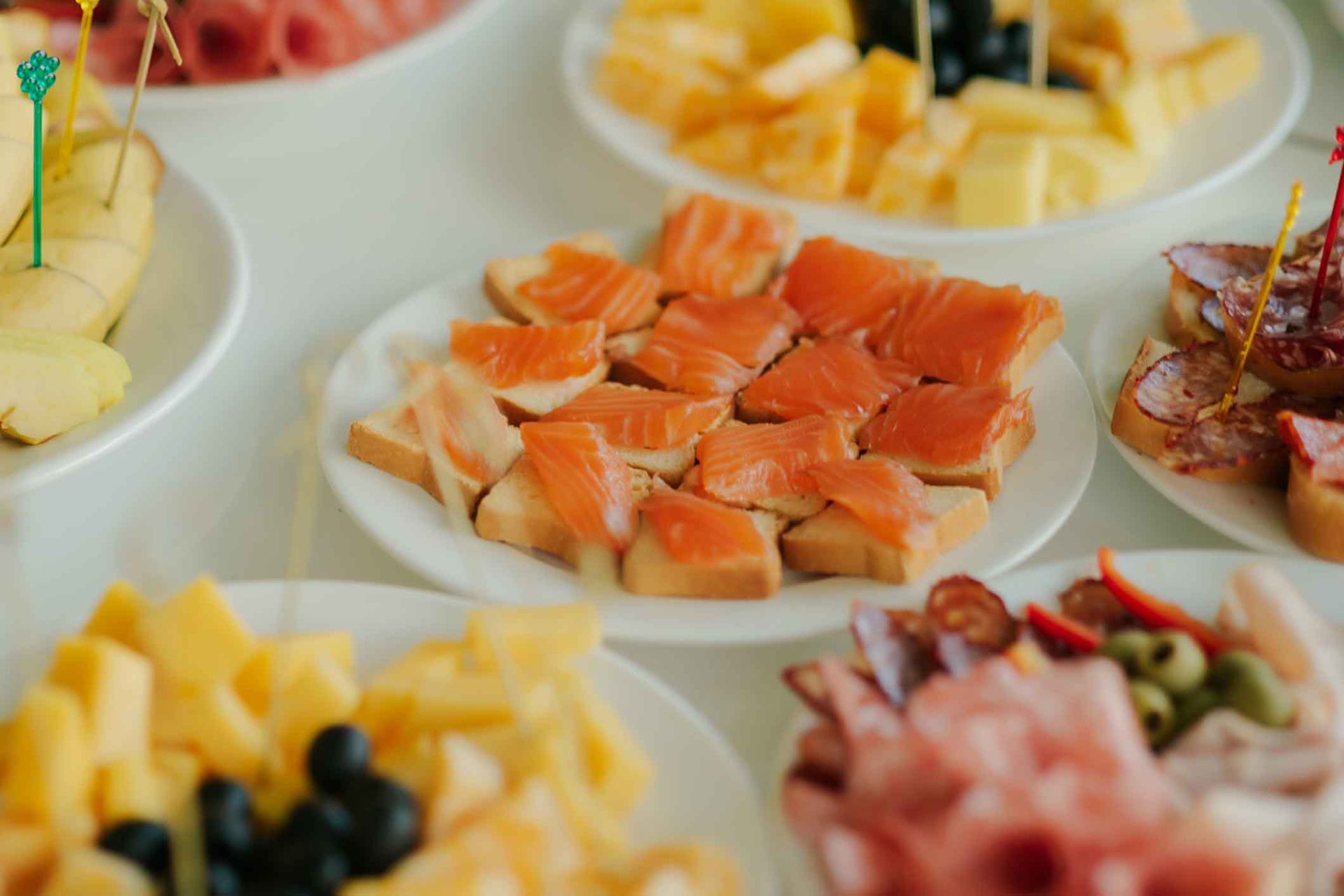 There are many different types of food on the table.