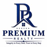 Hudson Premium Realty logo in blue with slogan “Integrity in Every Deal, Trust in Every Step”